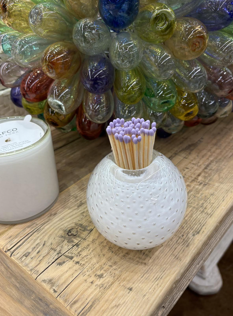 Handblown Glass Match Striker with Matches