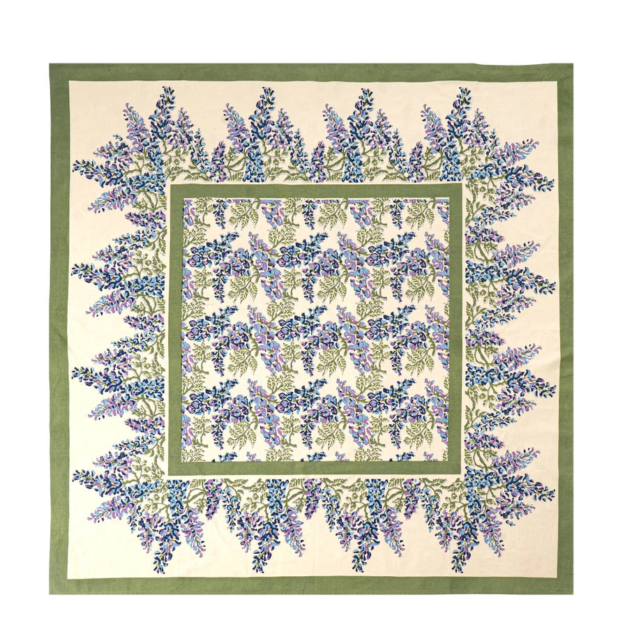 Wisteria Blue and Green Tablecloth