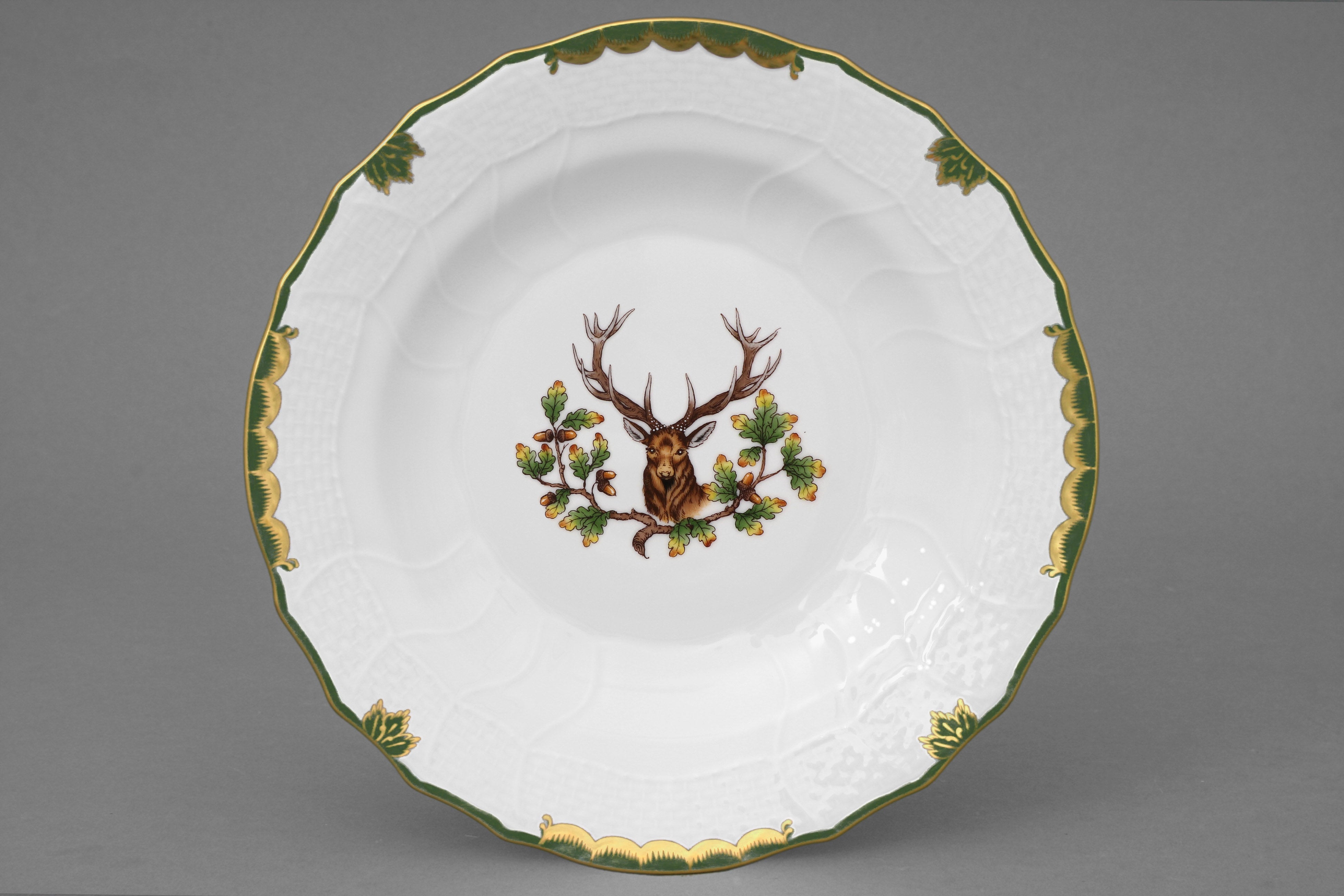 Stag Dinner Plate Dark Green