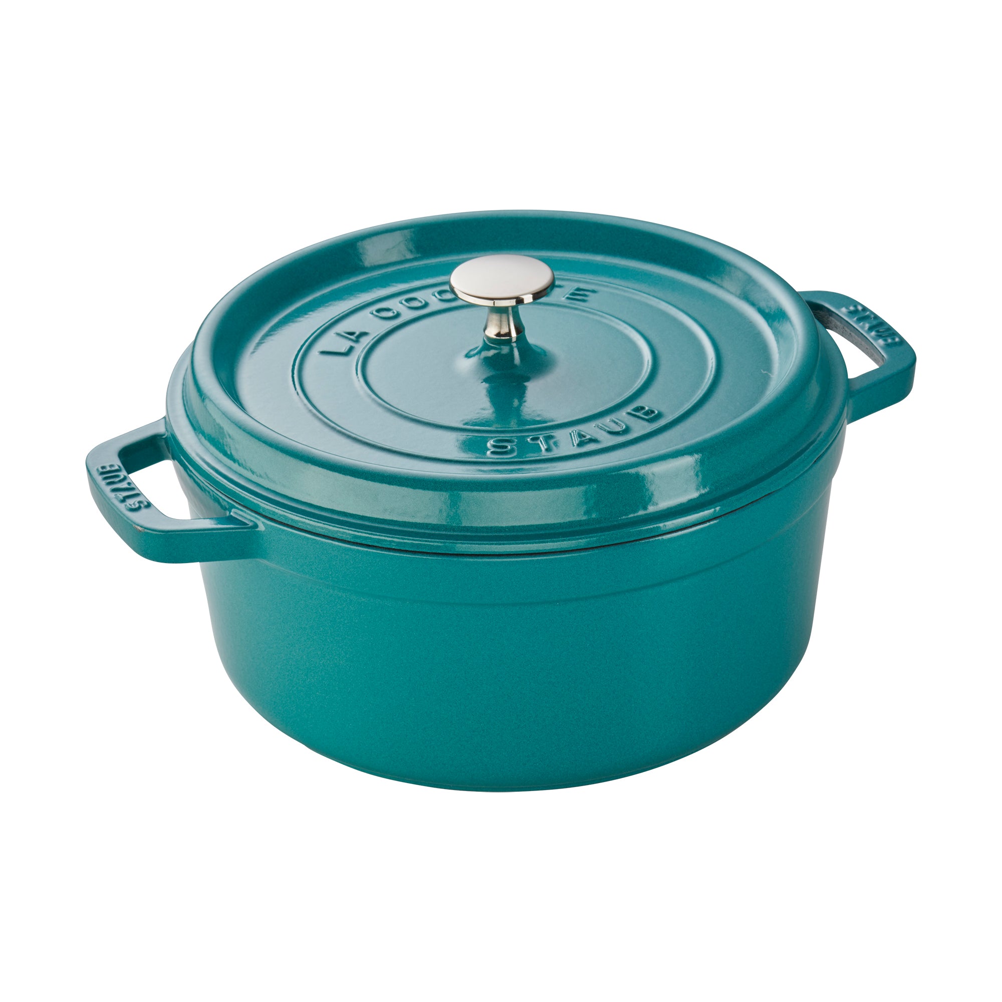 Staub Cast Iron 4-qt Round Cocotte - Turquoise