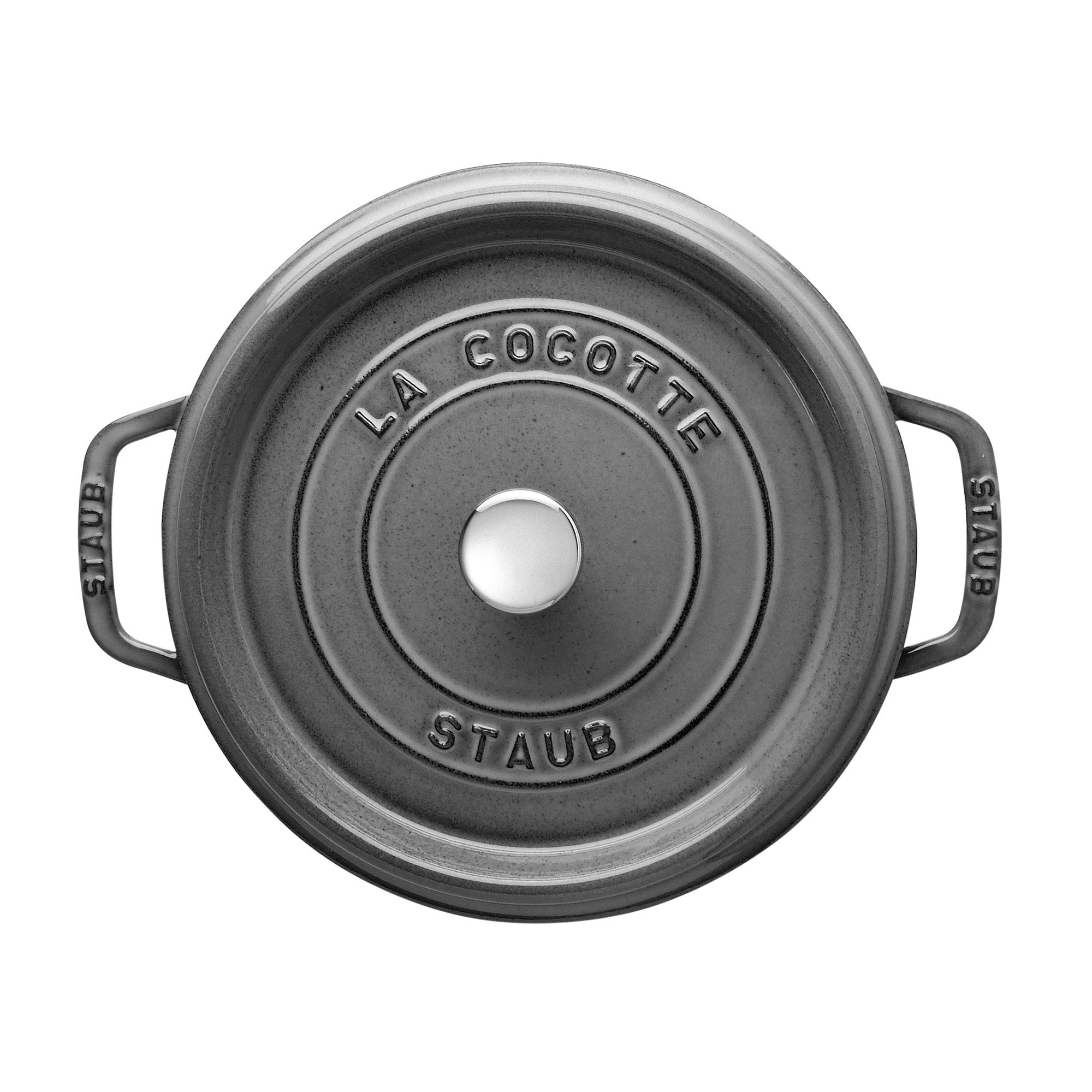Staub Cast Iron 4-qt Round Cocotte - Graphite Grey
