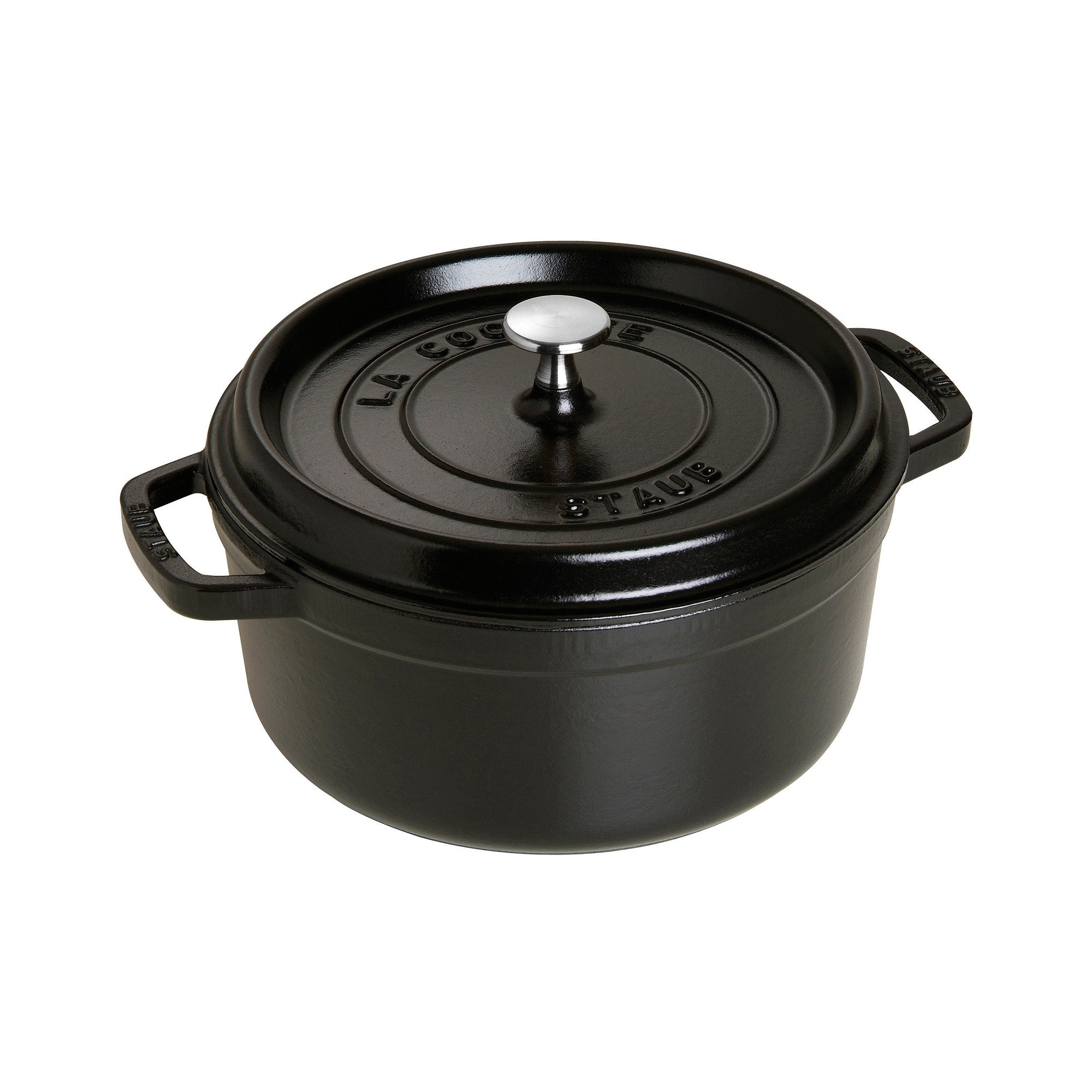 Staub Cast Iron 4-qt Round Cocotte - Matte Black