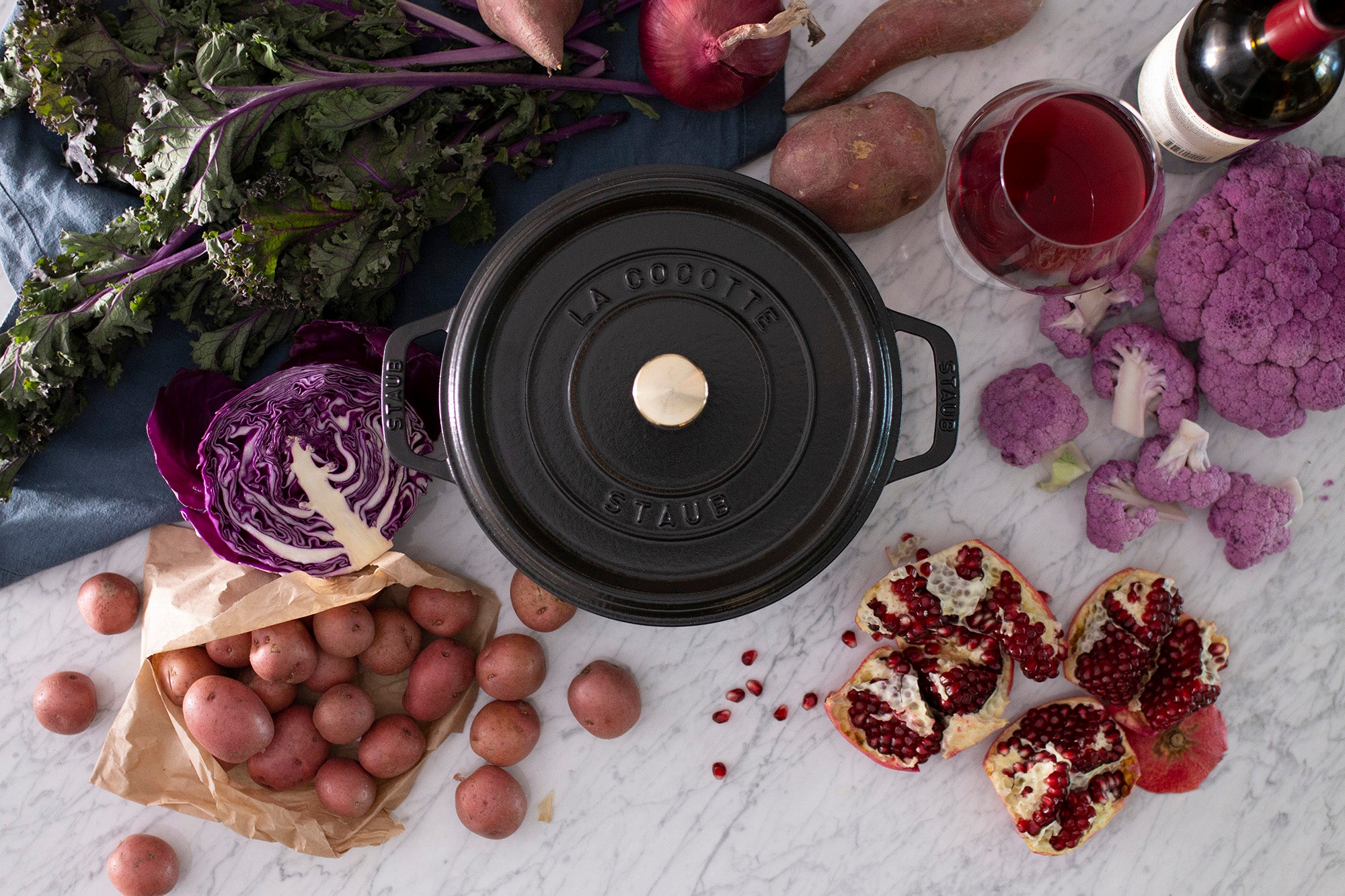 Staub Cast Iron 4-qt Round Cocotte - Matte Black
