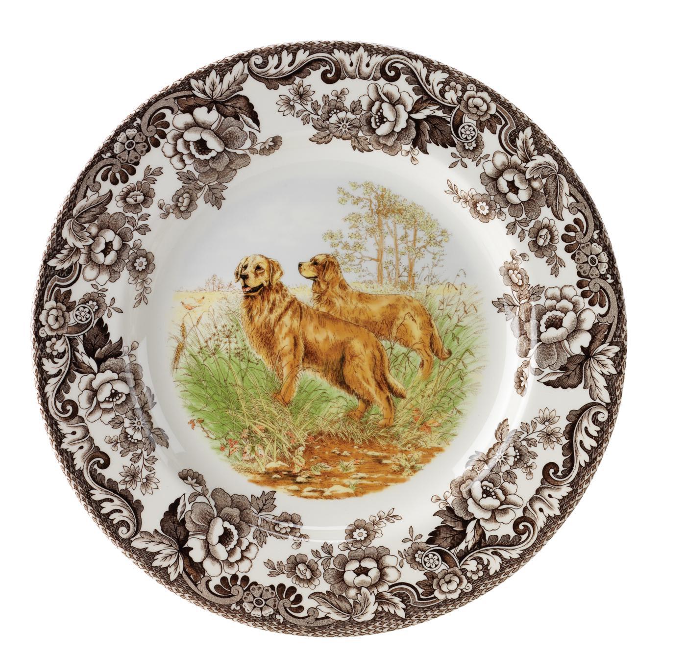 Woodland Hunting Dogs -  Dinner Plate (Golden Retriever)