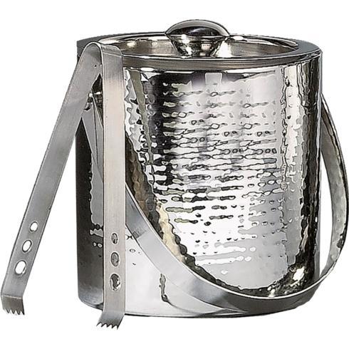 Hammered Ice Bucket & Tongs