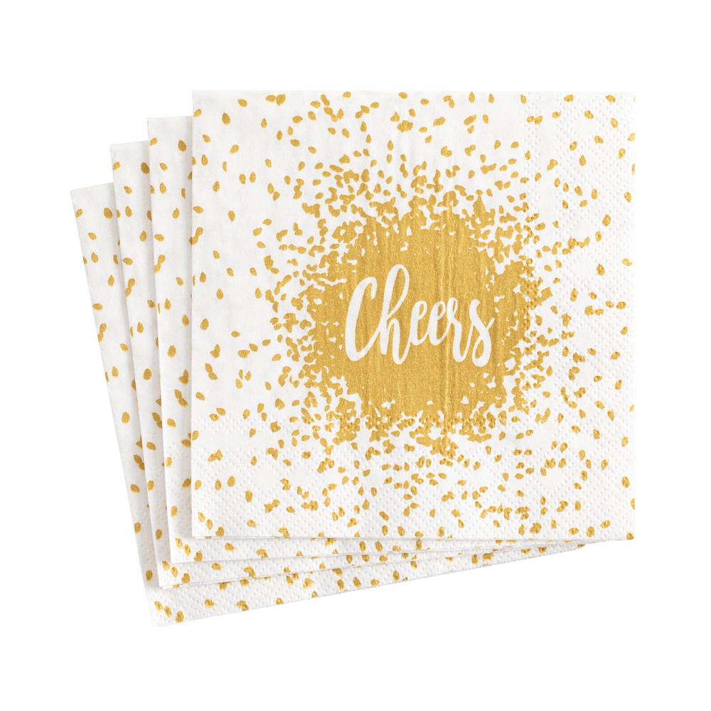 Cheers Gold Cocktail Napkin