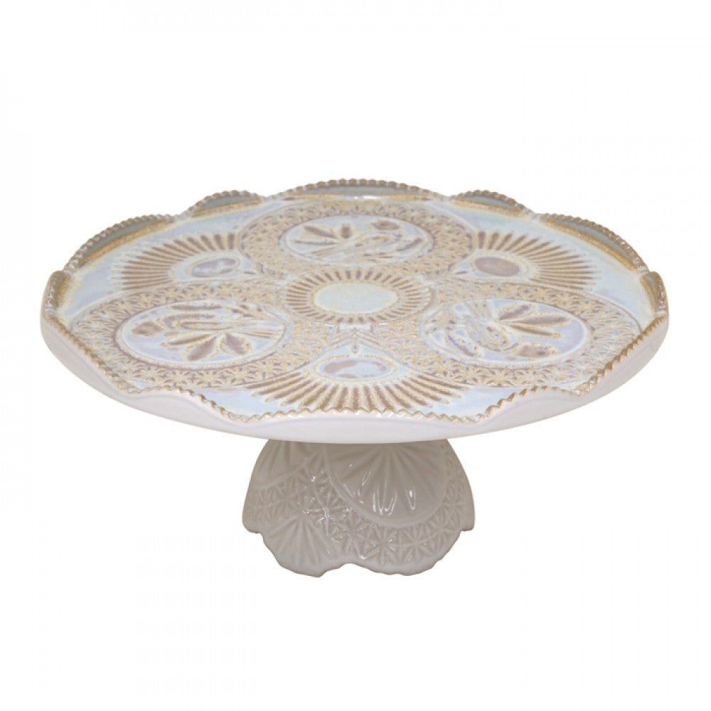Cristal Nacar Footed Cake Plate 12"