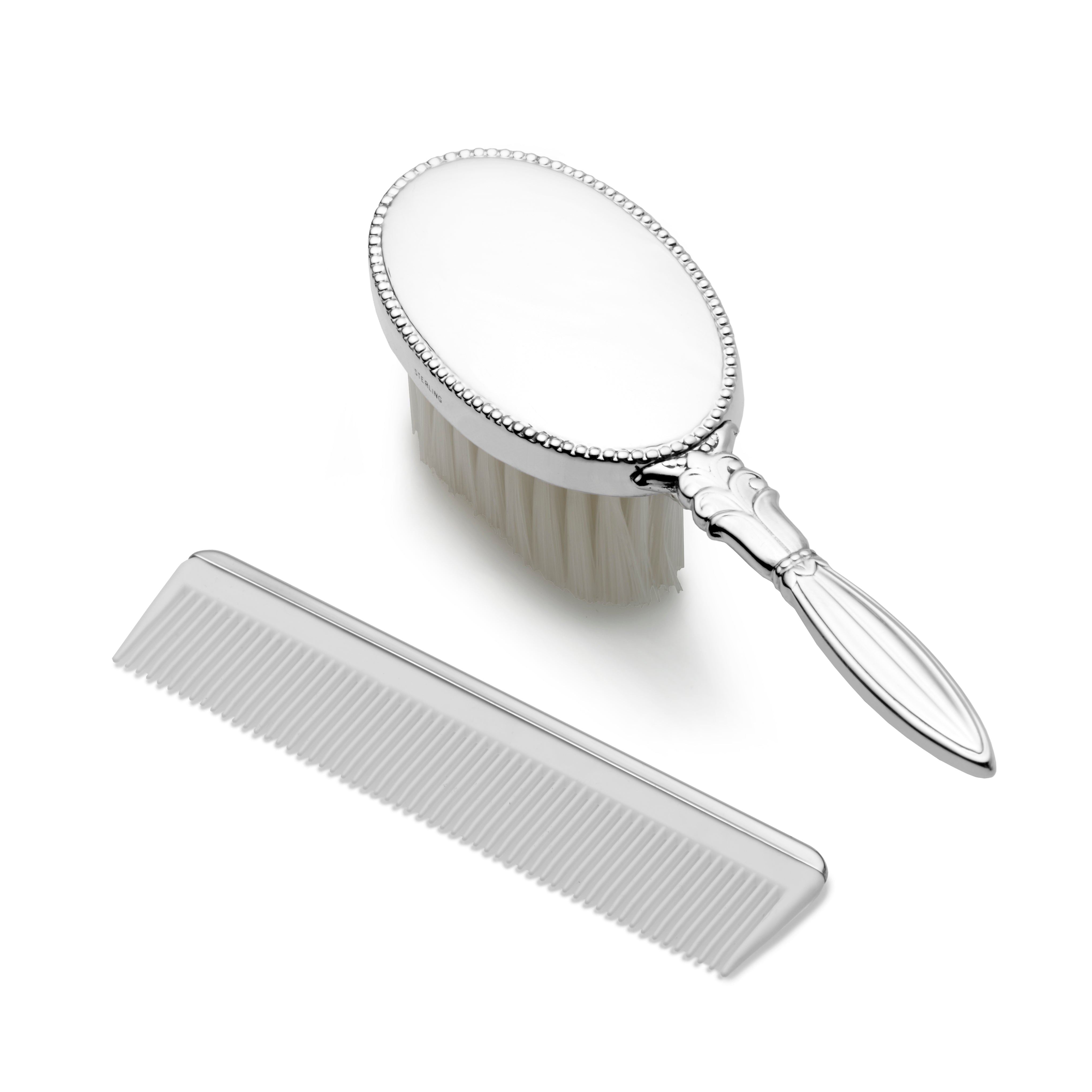 Sterling Girls Oval Design Comb and Brush Set