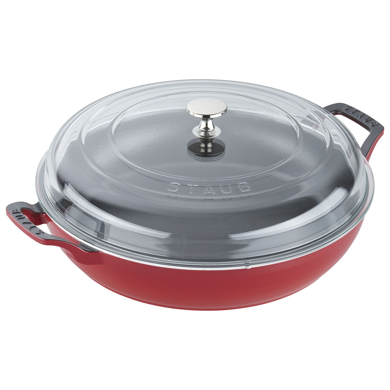 Staub Cast Iron 3.5-qt Braiser with Glass Lid - Cherry