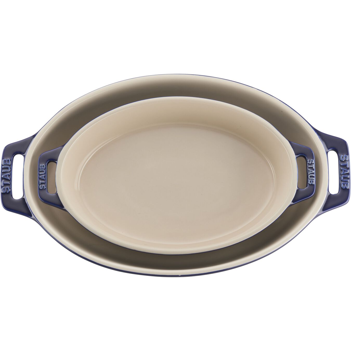Staub Ceramic 2-pc Oval Baking Dish Set - Dark Blue