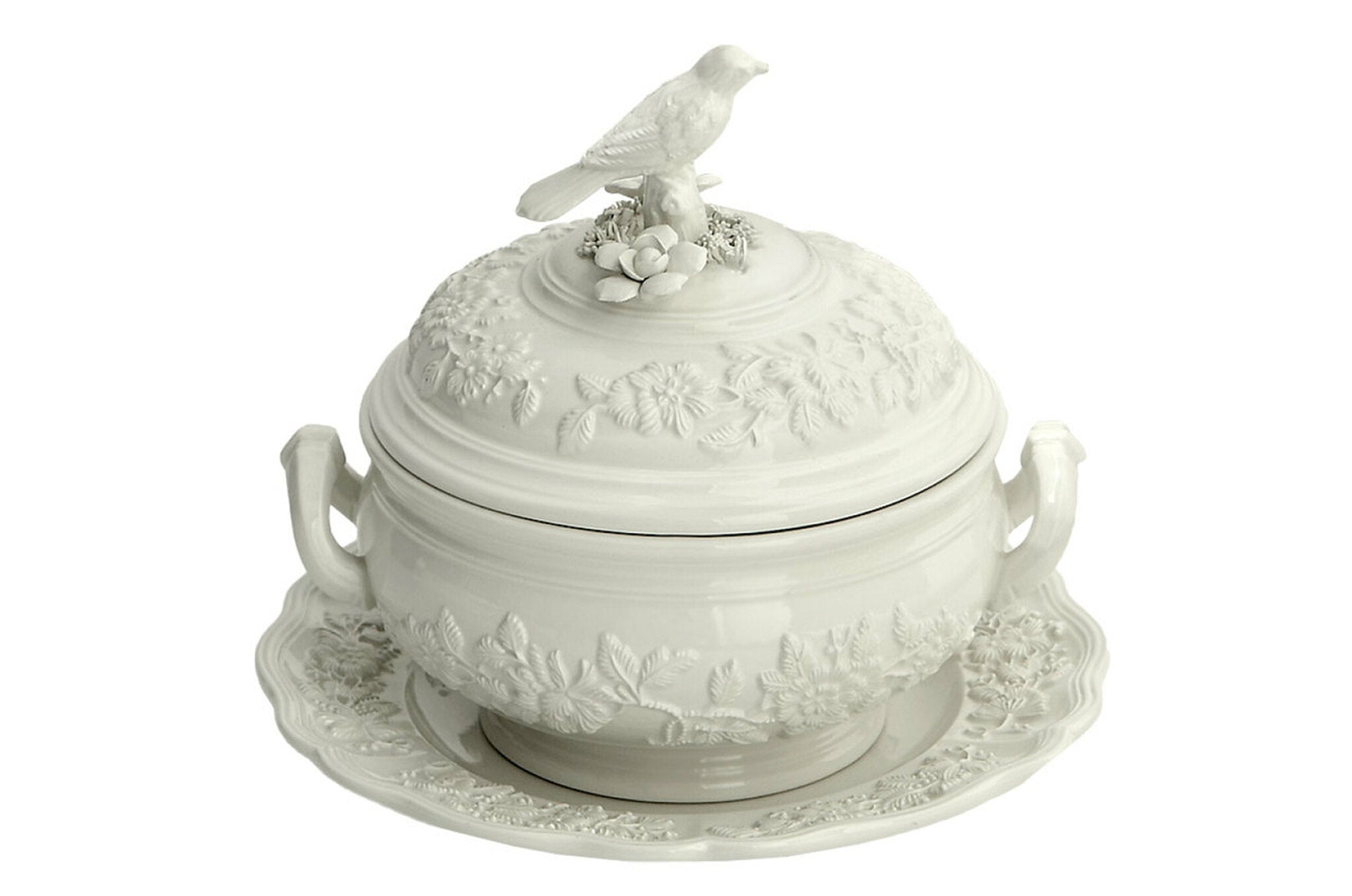 Bird Tureen & Stand, Creamware - Sm.