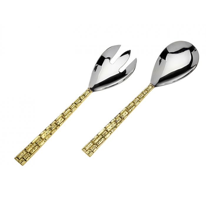 Bark Texture Salad Server Set