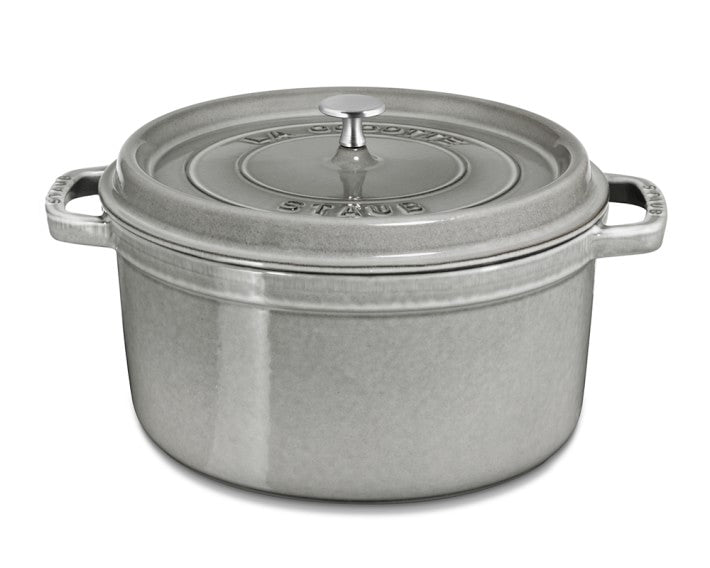 Staub Cast Iron 7-qt Round Cocotte - Graphite Grey