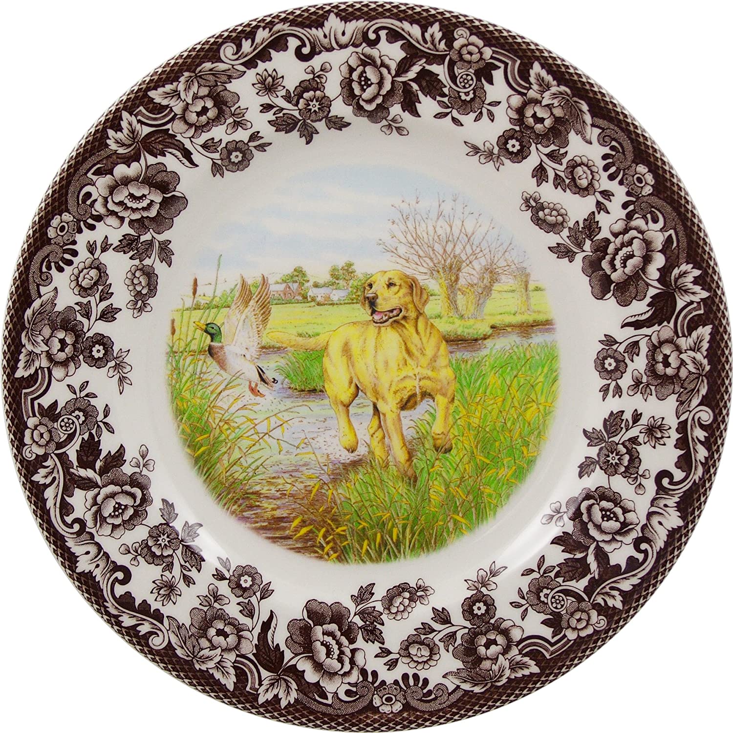 Woodland Hunting Dogs -  Dinner Plate (Yellow Labrador Retriever)