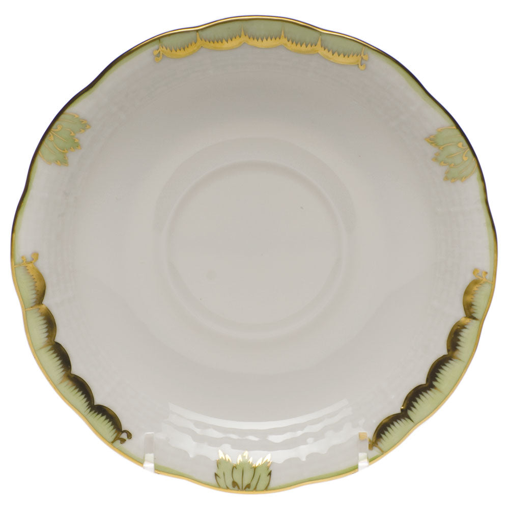 Herend Princess Victoria Green Tea Saucer 6"d - Green