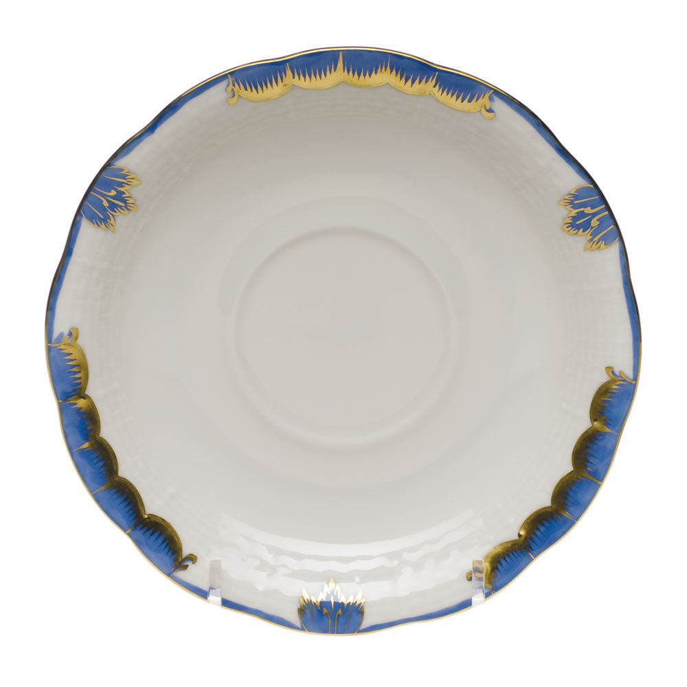 Herend Princess Victoria Blue Tea Saucer 6"d - Blue