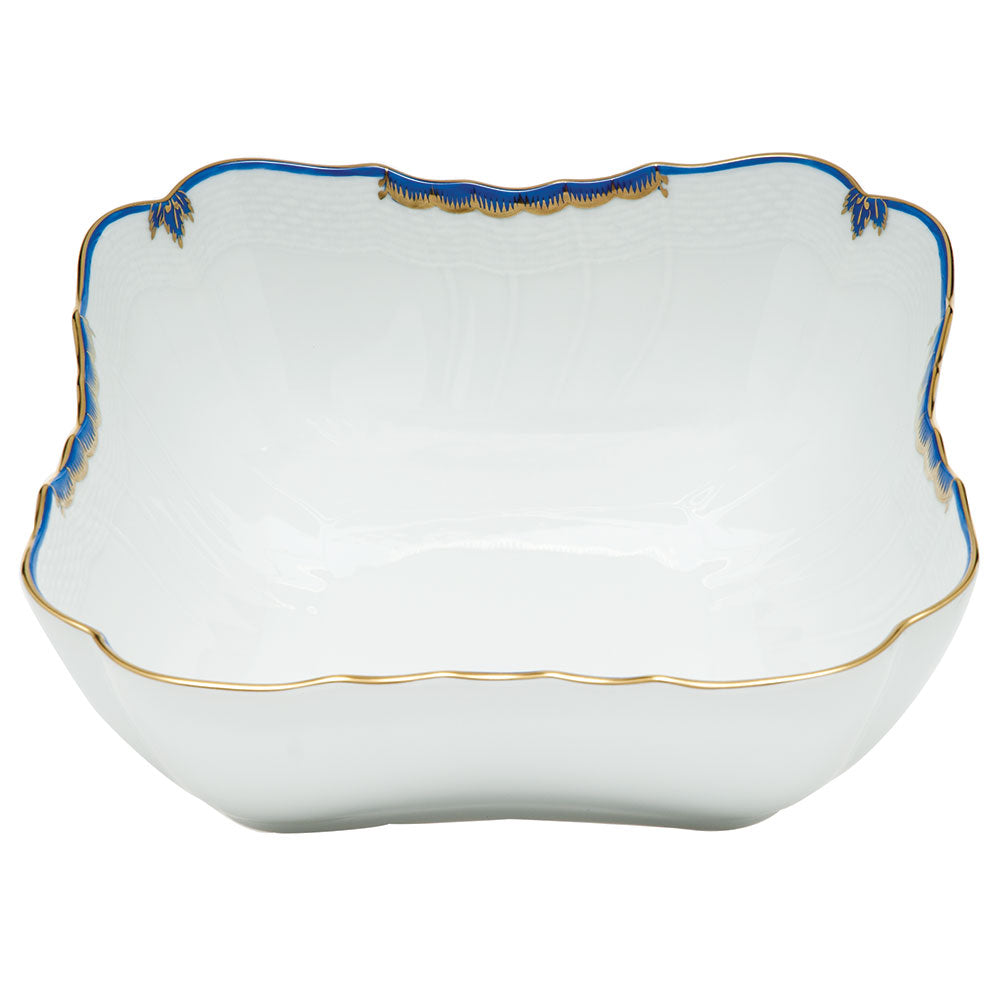 Herend Princess Victoria Blue Square Salad Bowl 10"sq - Blue