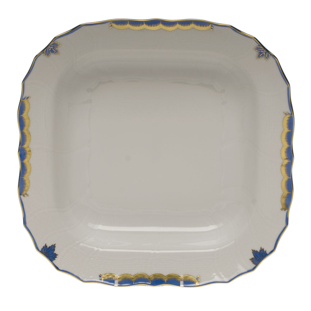 Herend Princess Victoria Blue Square Fruit Dish 11"sq - Blue