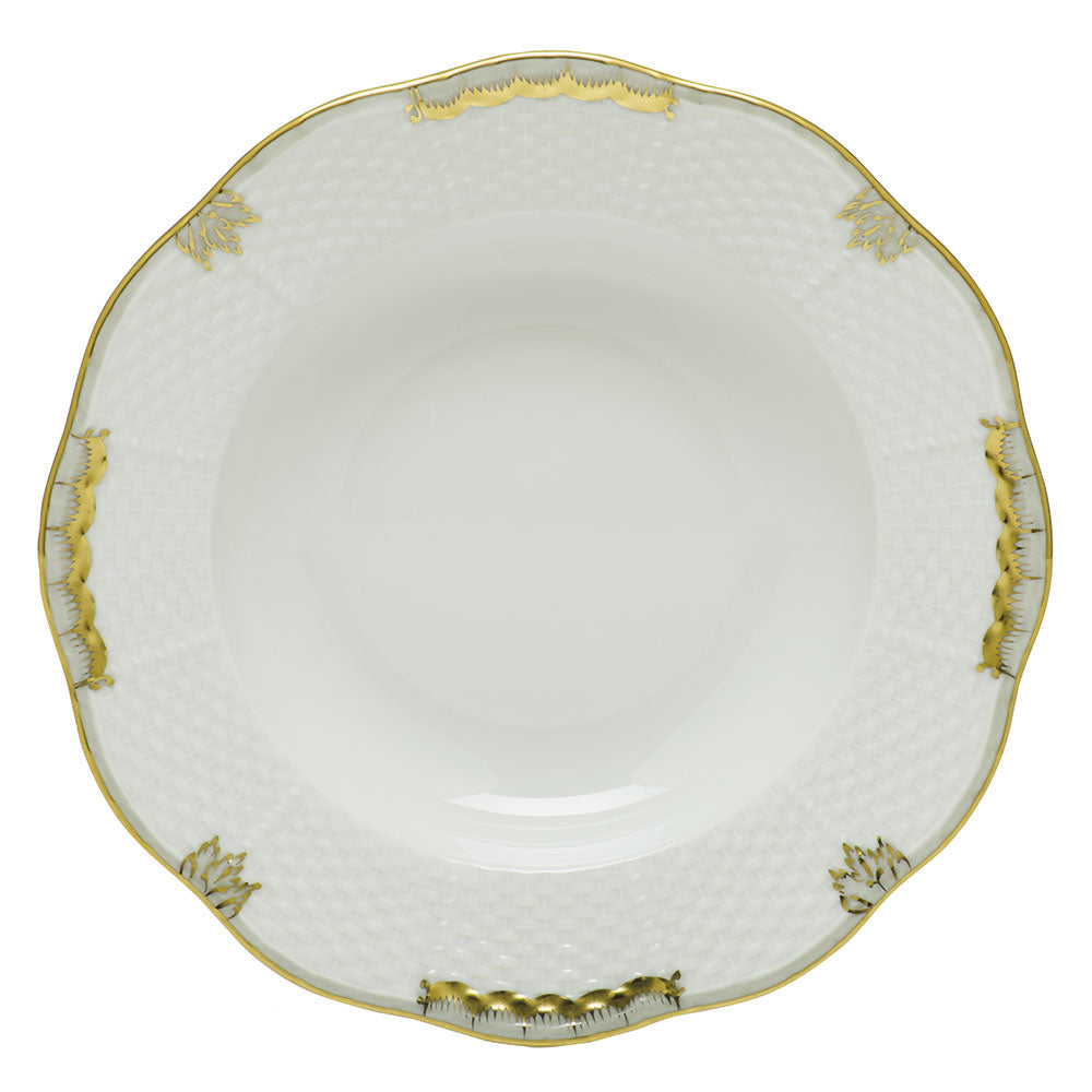 Herend Princess Victoria Gray Rim Soup Plate 8"d - Gray