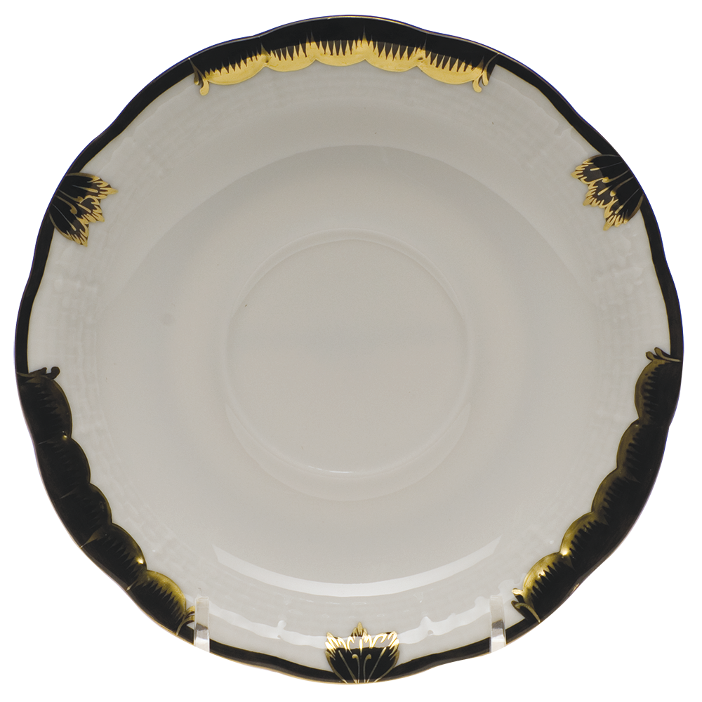 Princess Victoria Black Tea Saucer 6"d