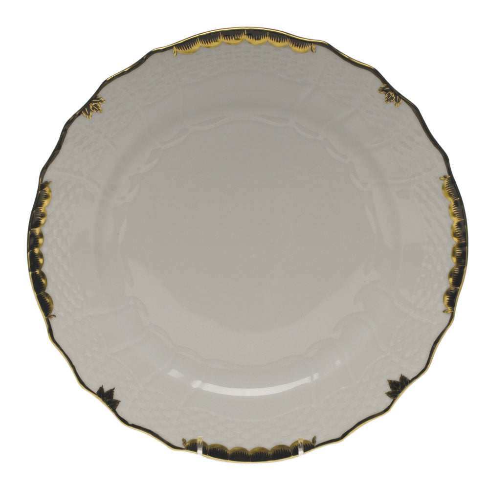 Herend Princess Victoria Black Service Plate 11"d - Black