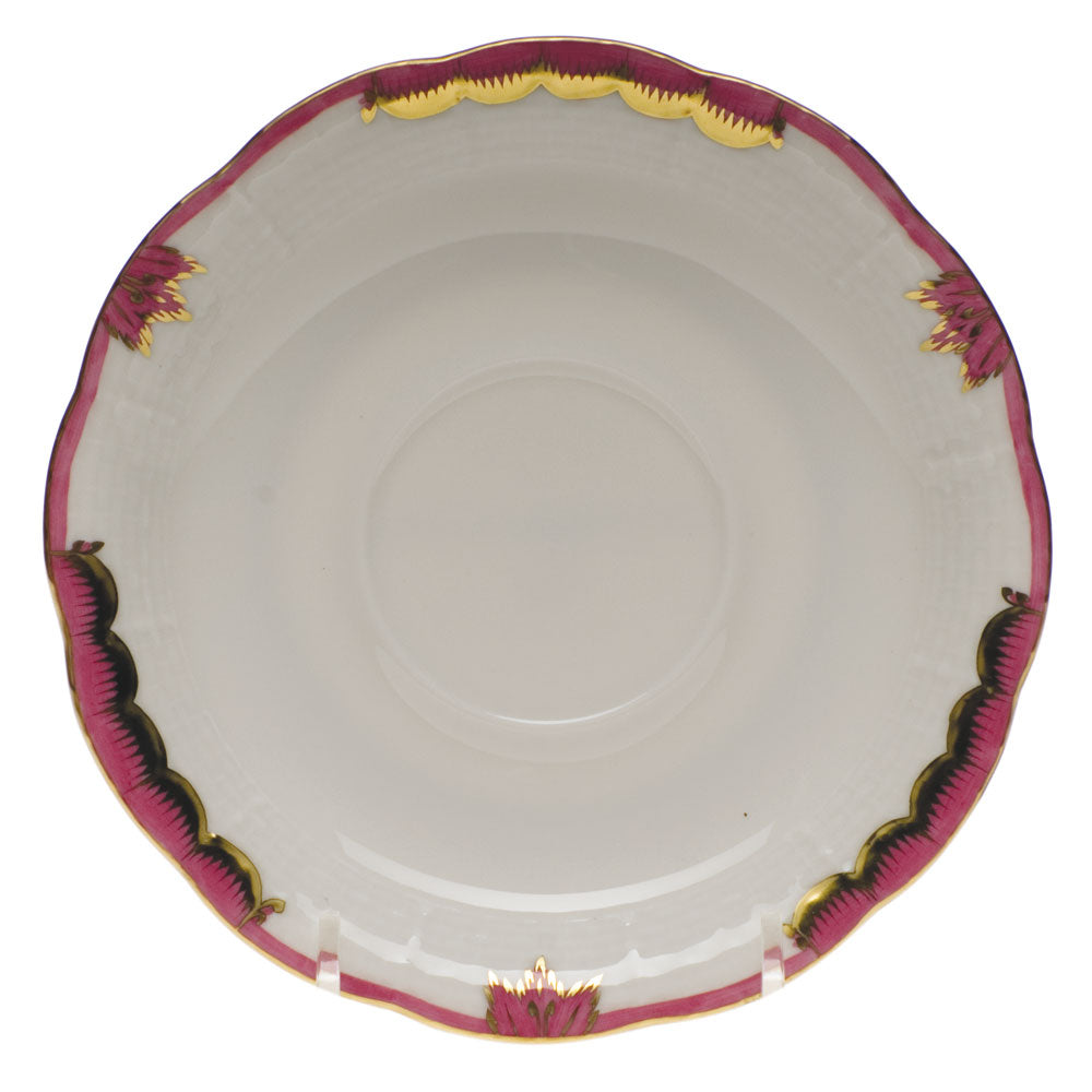 Herend Princess Victoria Pink Tea Saucer 6"d - Pink