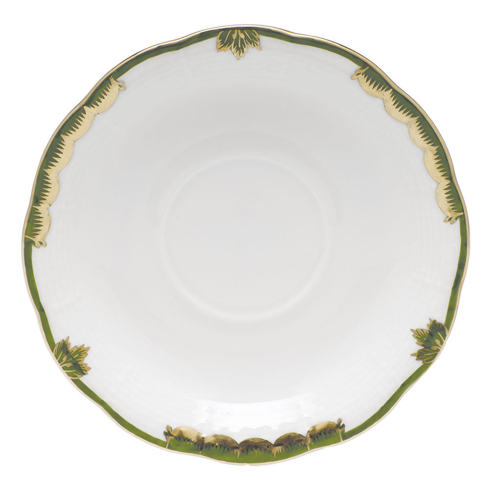 Herend Princess Vict Dark Green Tea Saucer 6"d - Dark Green