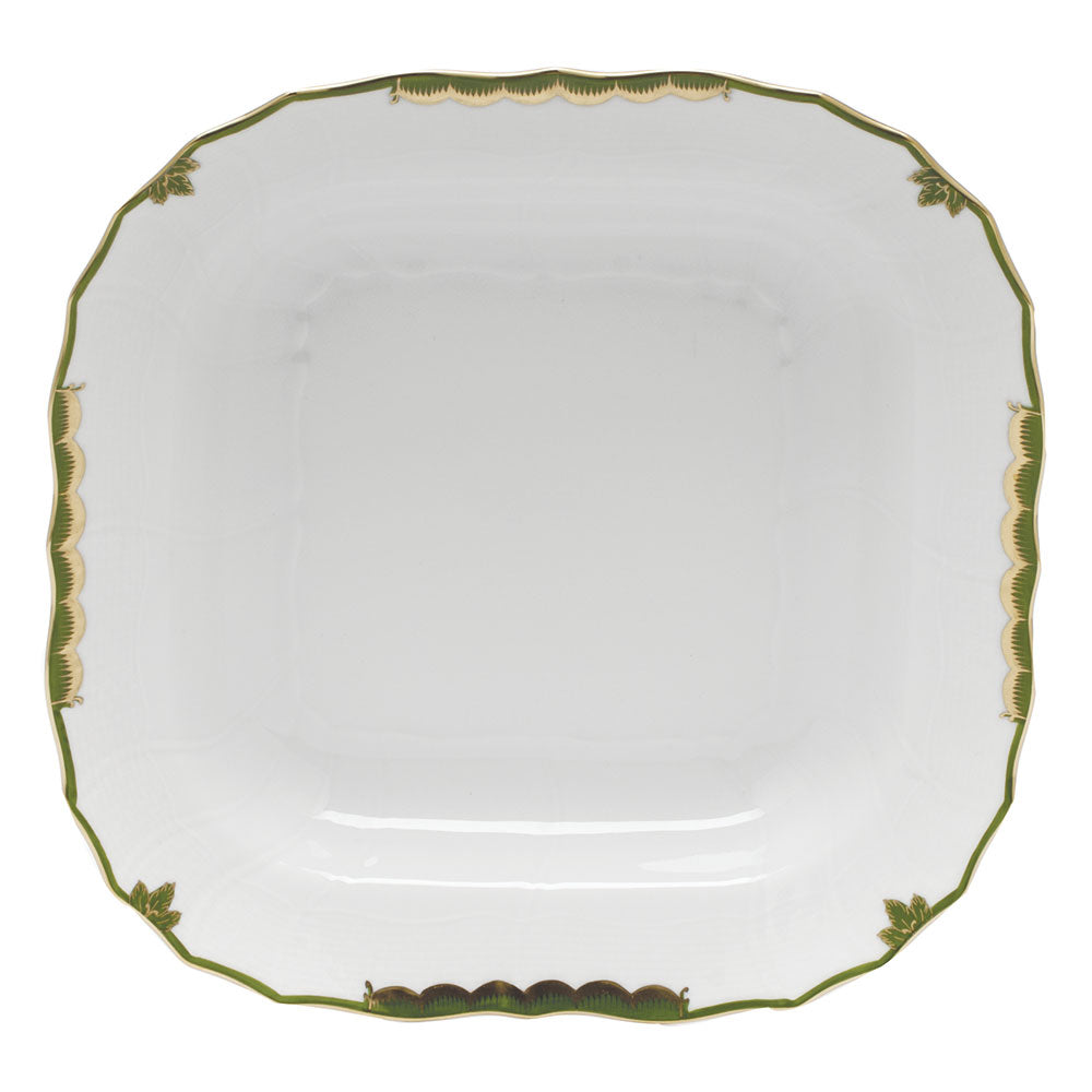 Herend Princess Vict Dark Green Square Fruit Dish 11"sq - Dark Green