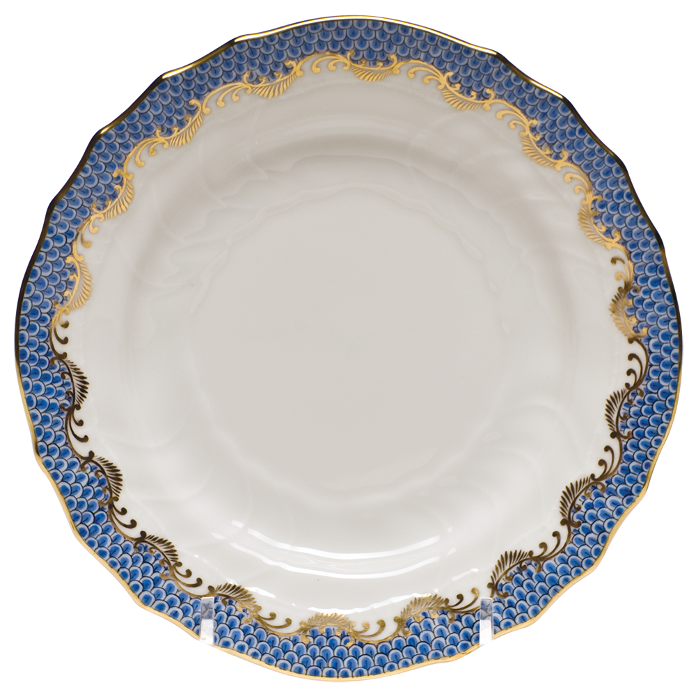 Fish Scale Blue Border Bread And Butter Plate 6"d