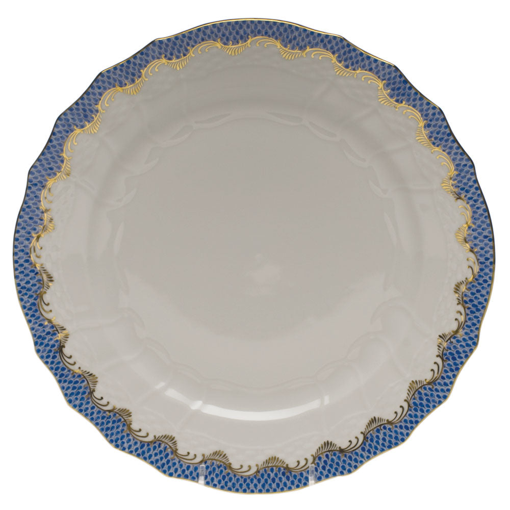 Herend White W/blue Border Service Plate 11"d - Blue