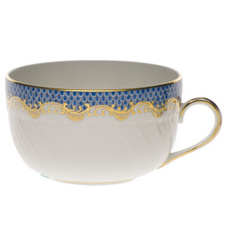 Herend White W/blue Border Canton Cup (6 Oz) - Blue