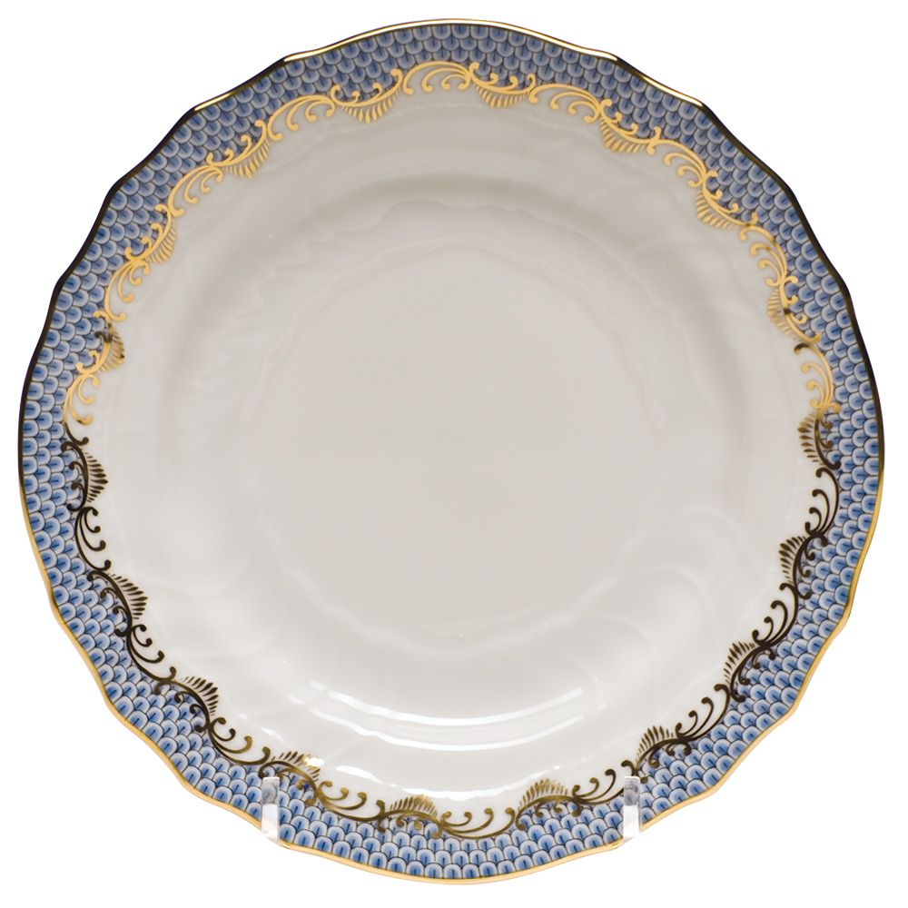 Fish Scale Light Blue Border Bread And Butter Plate 6"d