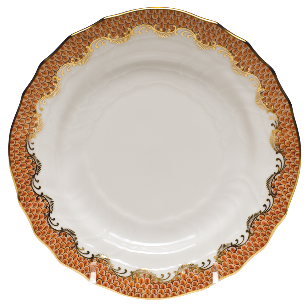 Fish Scale Rust Border Bread And Butter Plate 6"d