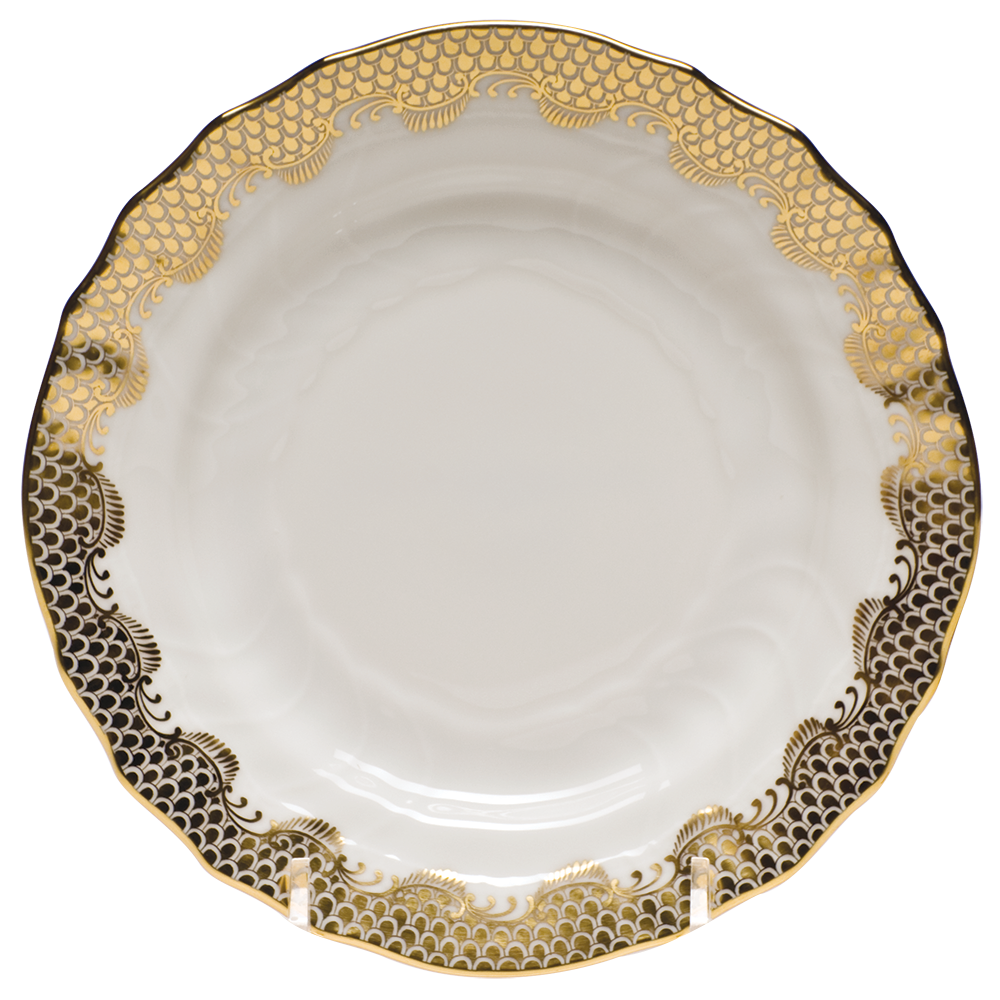 Fish Scale Gold Bread And Butter Plate 6"d - Gold