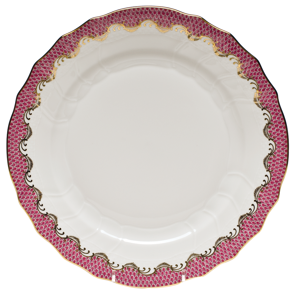 Fish Scale Pink Border Dinner Plate 10.5"d