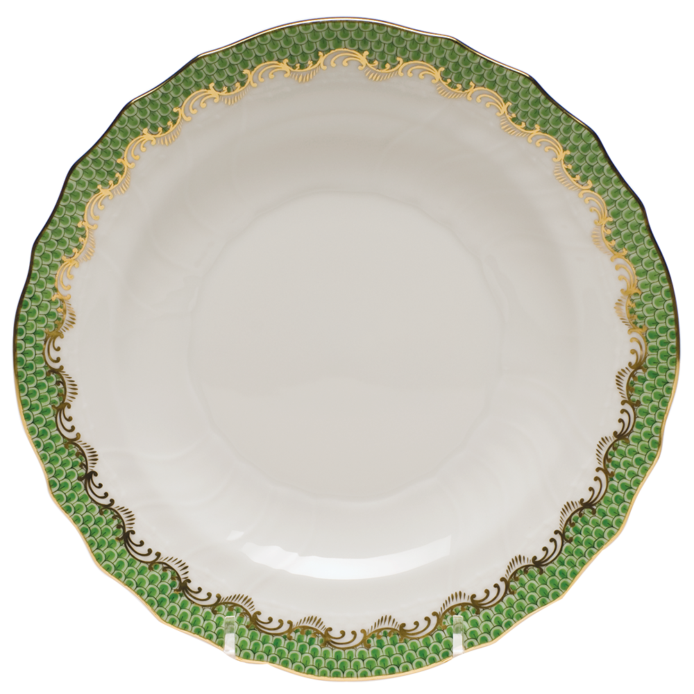 Fish Scale Jade Border Salad Plate 7.5"d