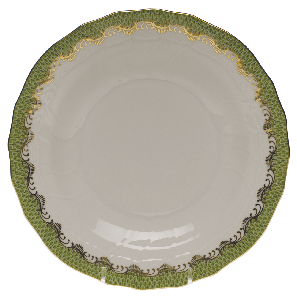 Fish Scale Evergreen Border Dessert Plate