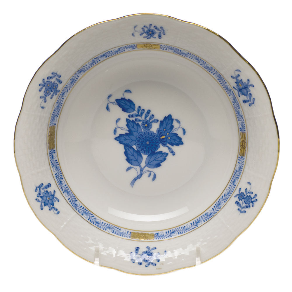 Herend Chinese Bouquet Blue Oatmeal Bowl 6.5"d - Blue