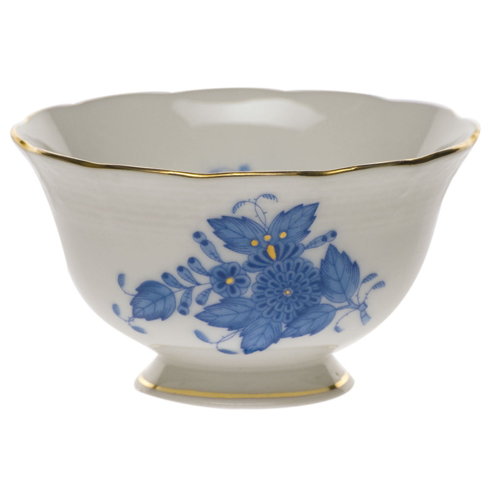 Herend Chinese Bouquet Blue Open Sugar Bowl 3"d 1.5"h - Blue