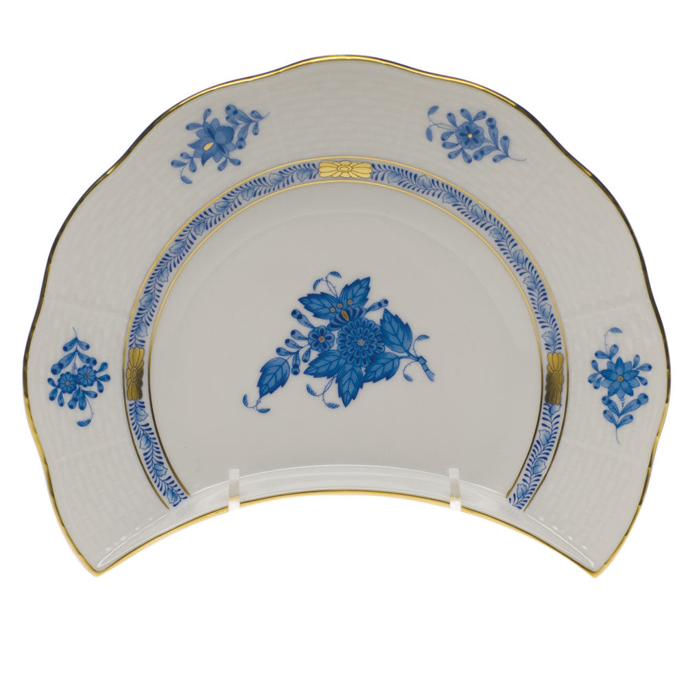 Herend Chinese Bouquet Blue Crescent Salad 7.25"l X 5"w - Blue