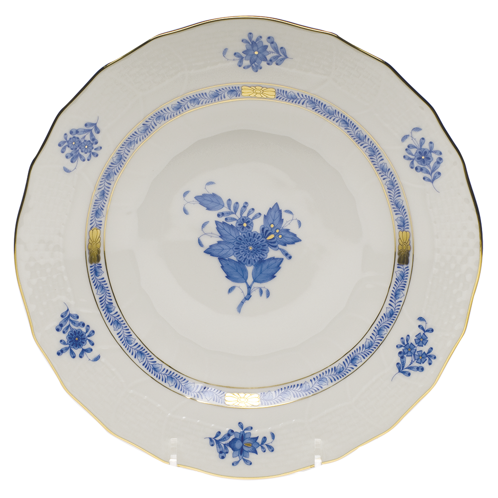 Chinese Bouquet Blue Dessert Plate 8.25"d