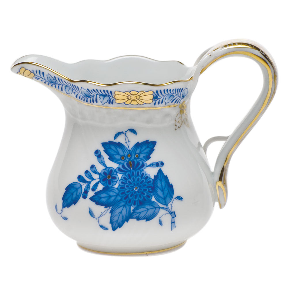 Herend Chinese Bouquet Blue Creamer (4 Oz) 3.25"h - Blue