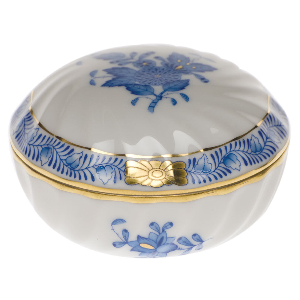 Herend Chinese Bouquet Blue Ring Box 2.75"d - Blue