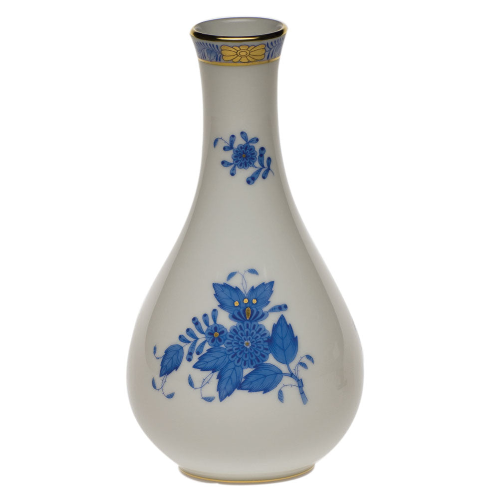 Herend Chinese Bouquet Blue Vase 6.5"h - Blue