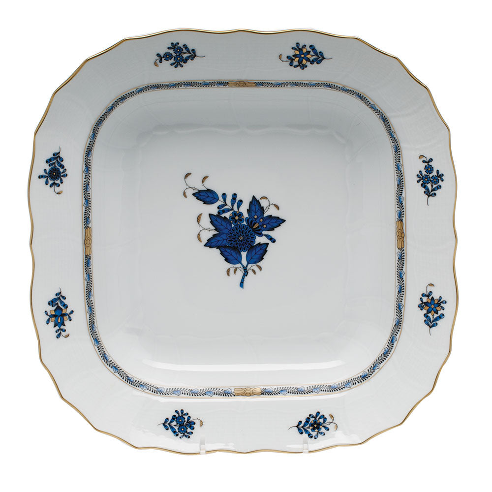 Herend Chinese Bqt Black Sapphire Square Fruit Dish 11"sq - Black Sapphire