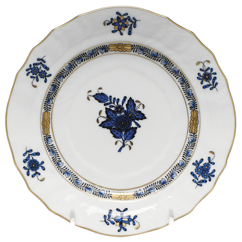 Chinese Bouquet Black Sapphire Bread And Butter Plate 6"d