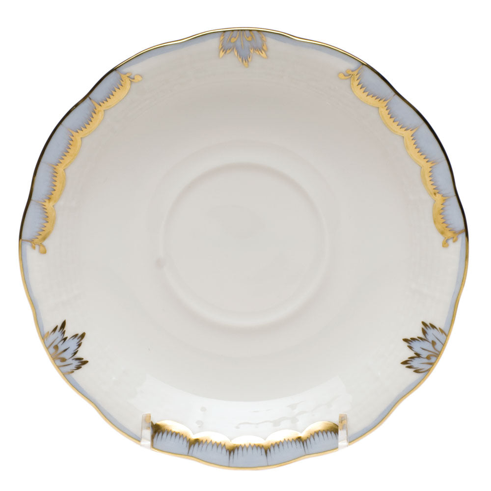 Herend Princess Vict Light Blue Tea Saucer 6"d - Light Blue
