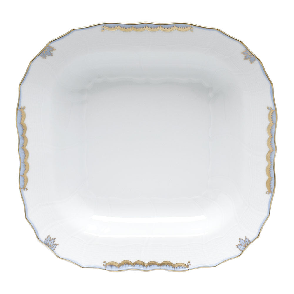 Herend Princess Vict Light Blue Square Fruit Dish 11"sq - Light Blue