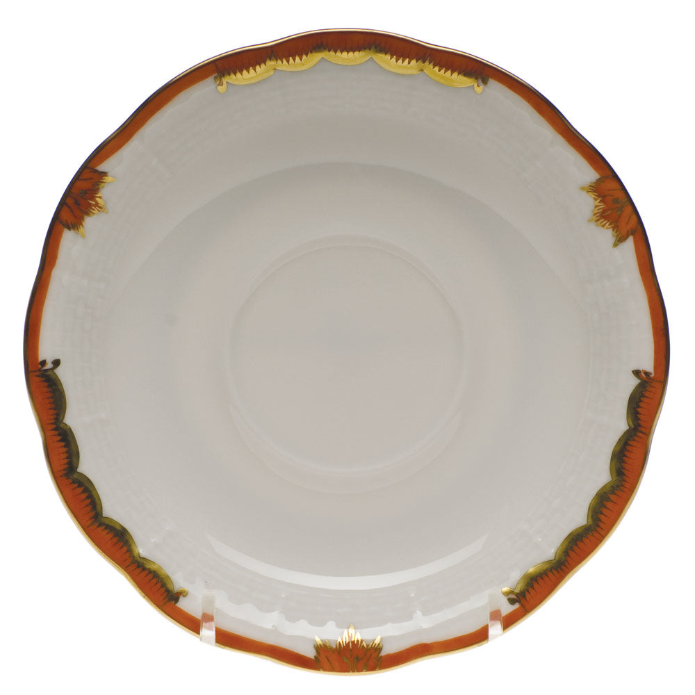 Herend Princess Victoria Rust Tea Saucer 6"d - Rust