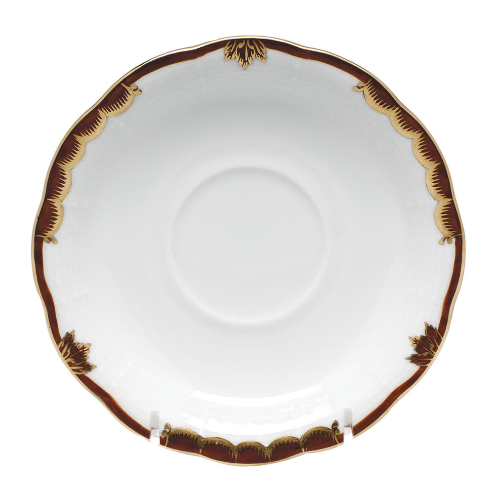 Herend Princess Vict Brown Tea Saucer 6"d - Brown
